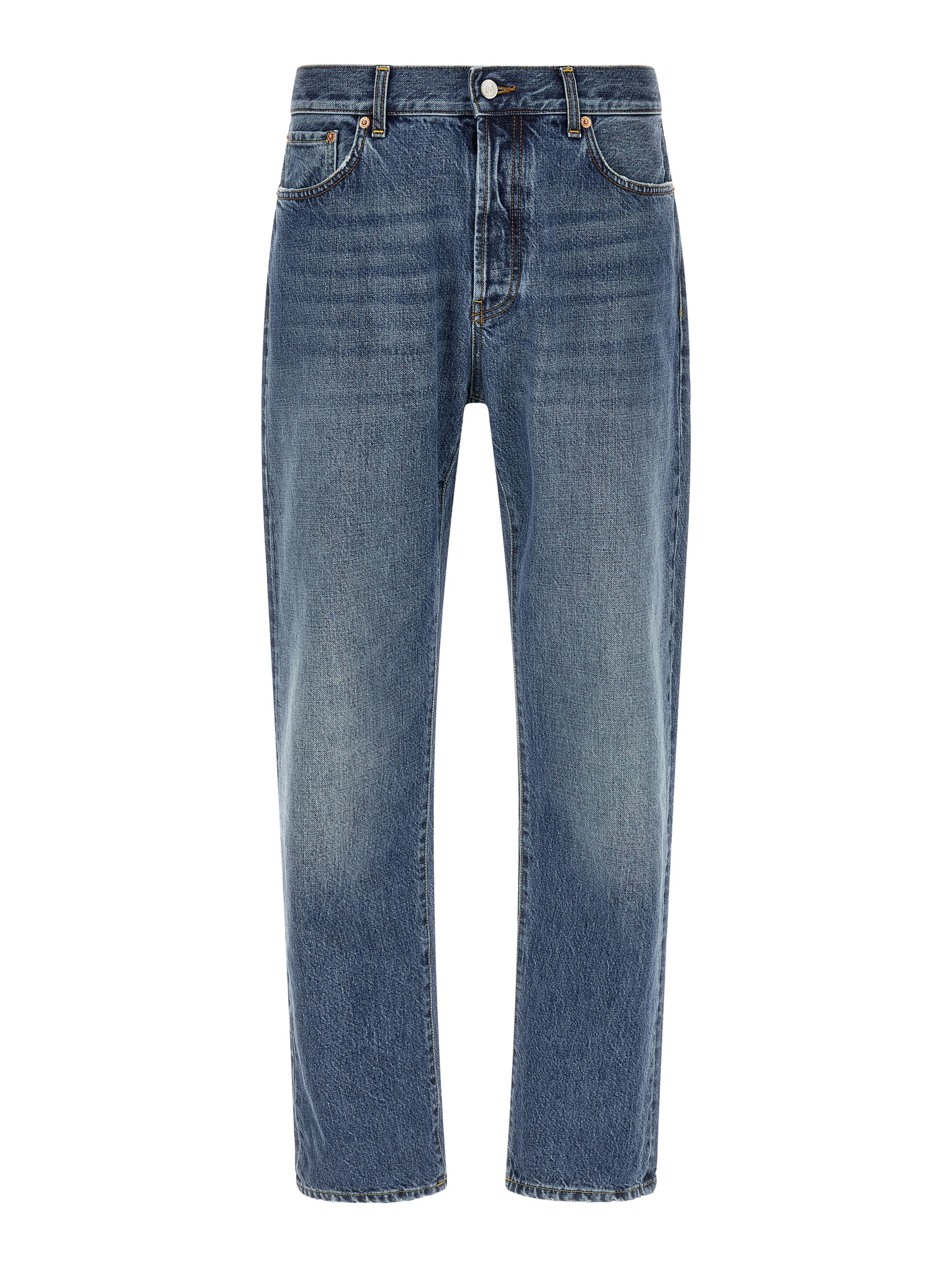 Blue Cotton Relaxed Fit Jeans