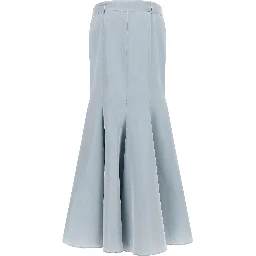 Blue Polyester Mini Skirt