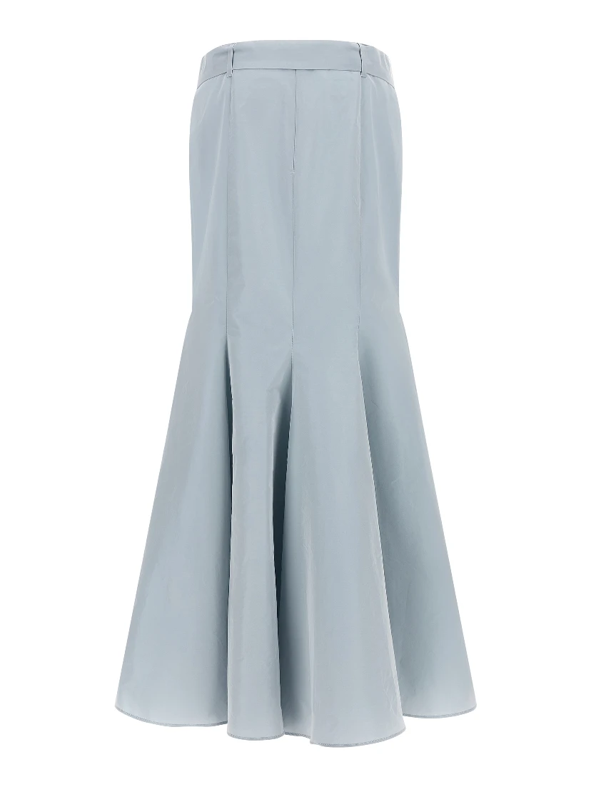 Blue Polyester Mini Skirt