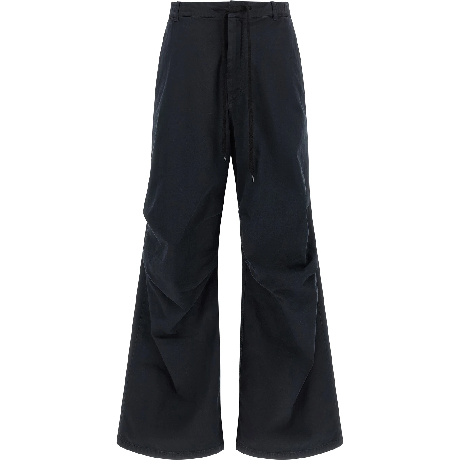 Blue Cotton Casual Pants