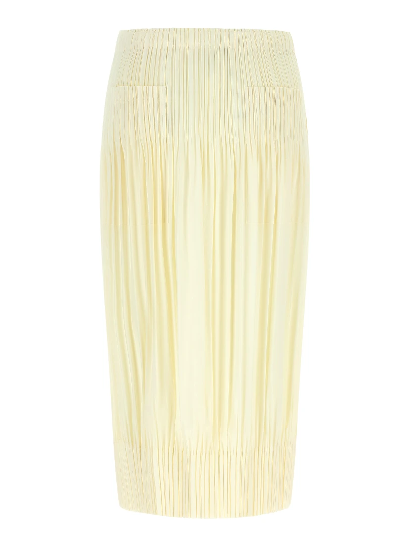 Bicolor Polyester Midi Skirt