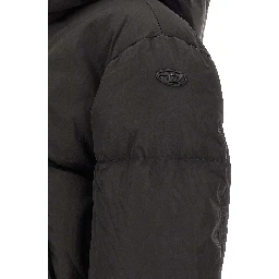Black Polyamide Full-Length Jacket