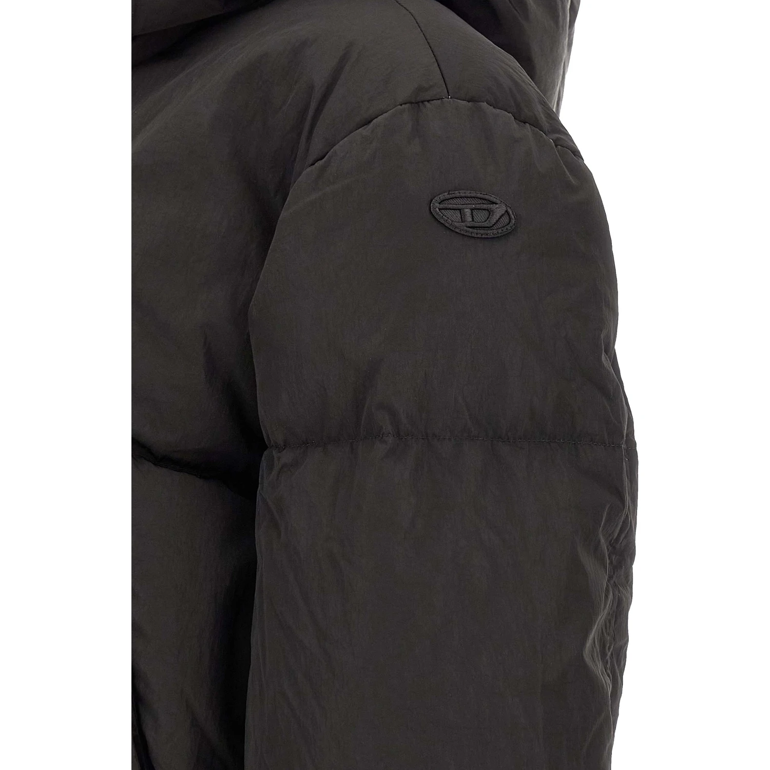 Black Polyamide Full-Length Jacket