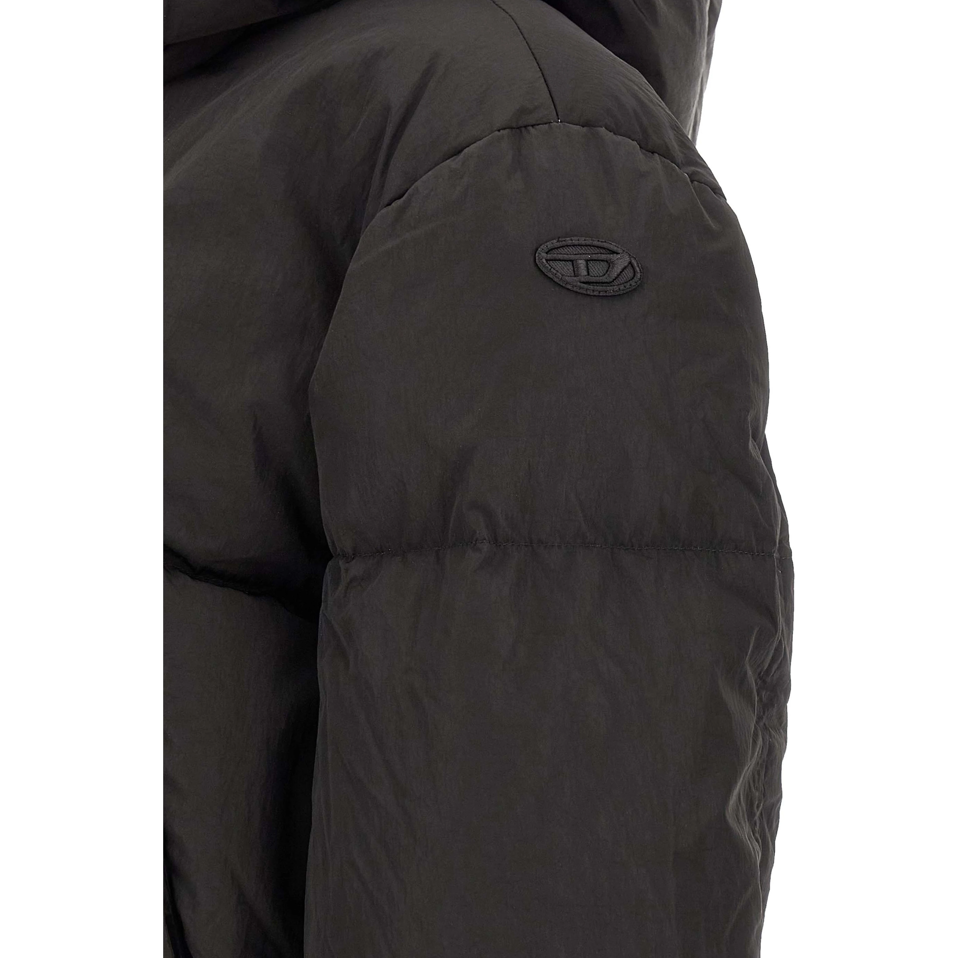 Black Polyamide Full-Length Jacket