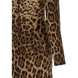 Brown Viscose Midi Dress