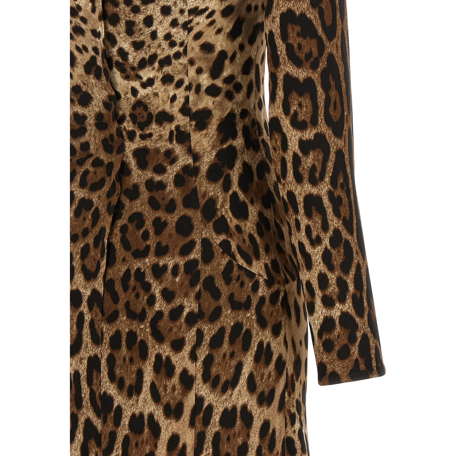 Brown Viscose Midi Dress