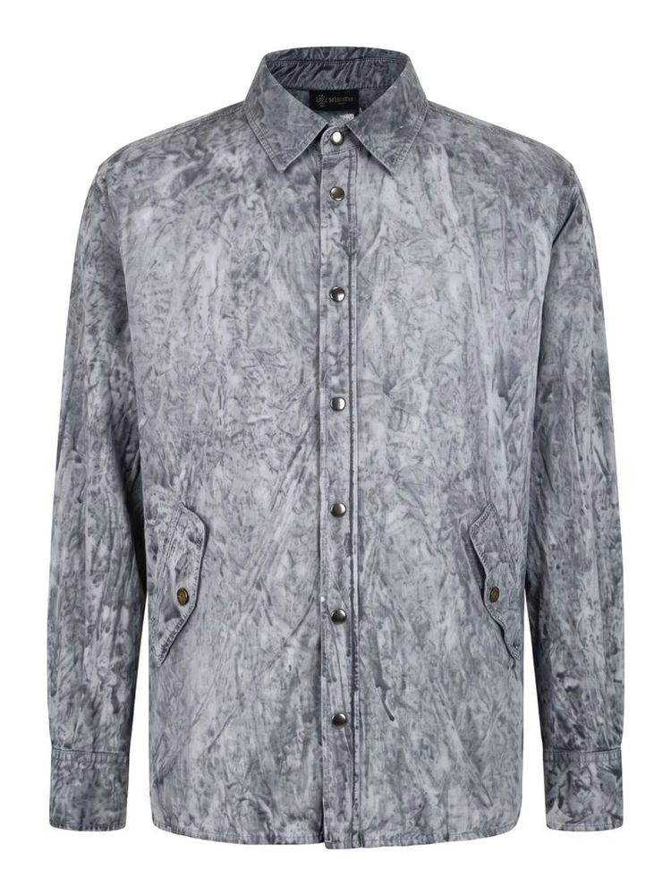 Grey Viscose Men Shirt
