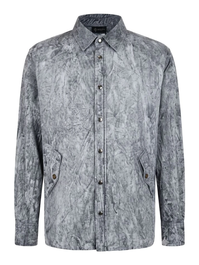Grey Viscose Men Shirt