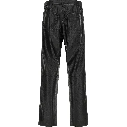 Black Polyester Casual Pants