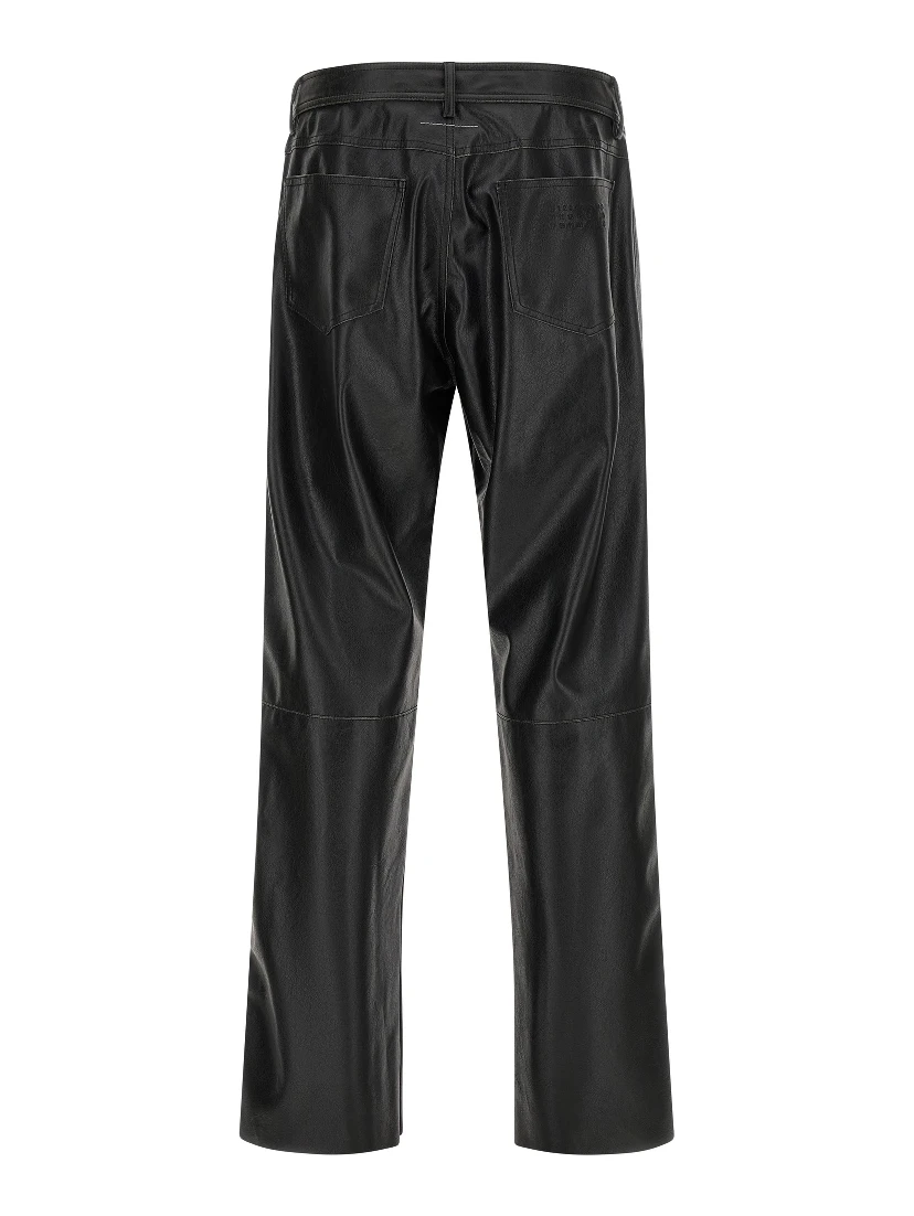 Black Polyester Casual Pants