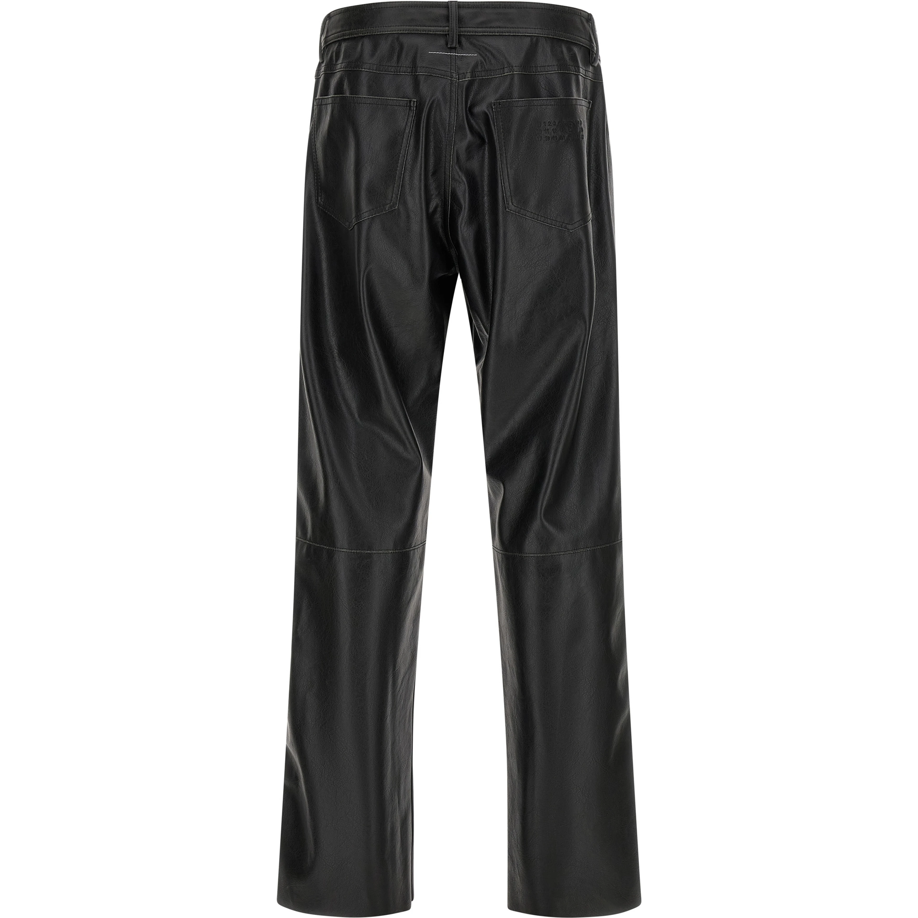 Black Polyester Casual Pants