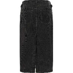 Black Cotton Midi Skirt
