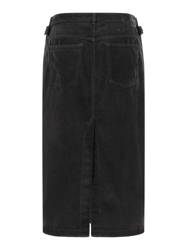 Black Cotton Midi Skirt alternative