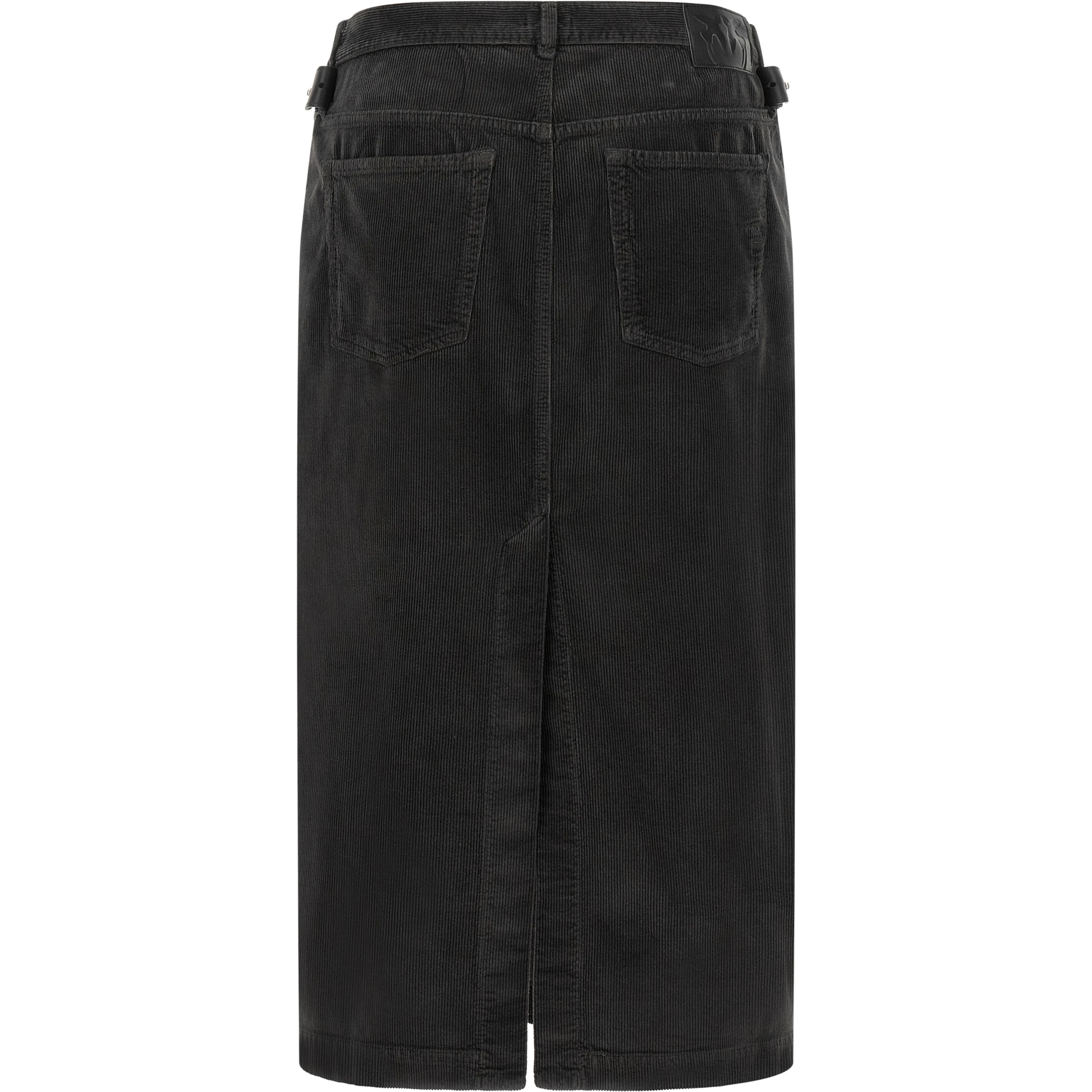Black Cotton Midi Skirt