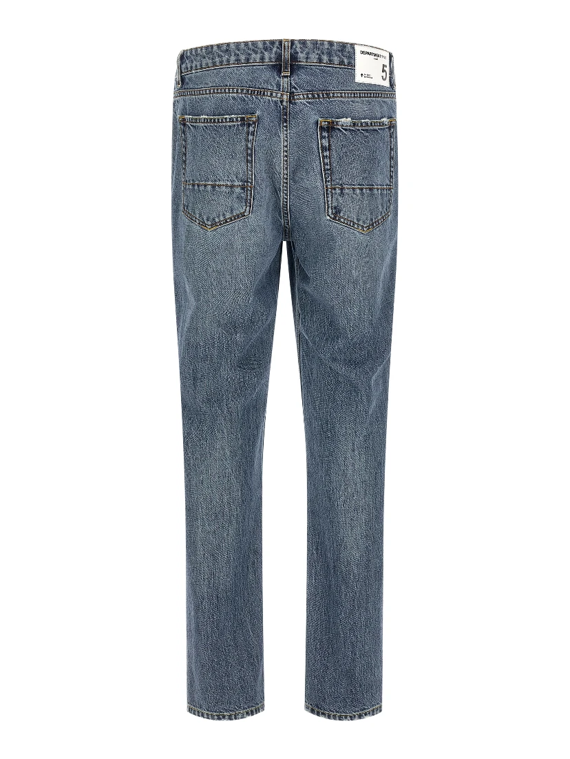 Blue Cotton Relaxed Fit Jeans