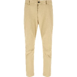 Beige Cotton Cargo Pants