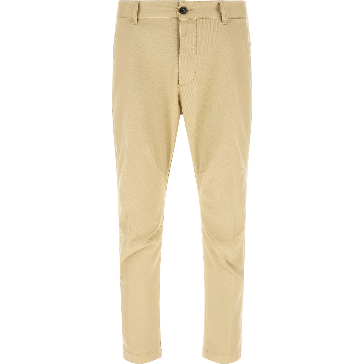 Beige Cotton Cargo Pants