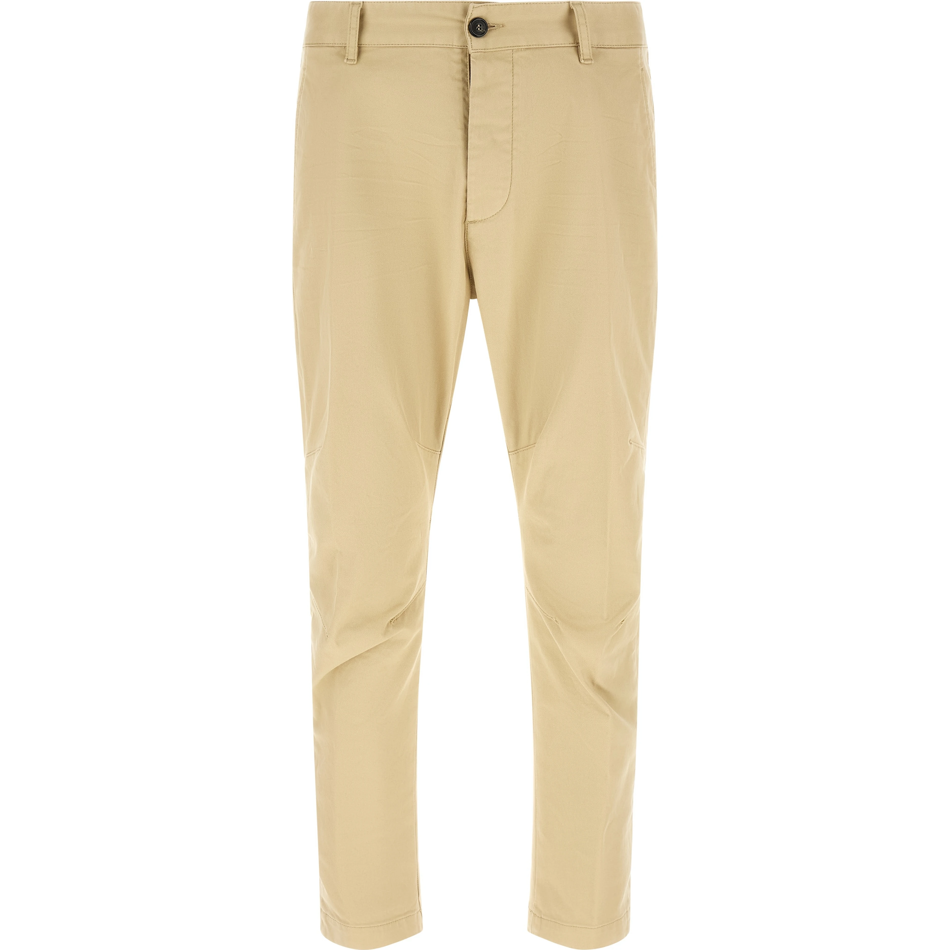Beige Cotton Cargo Pants