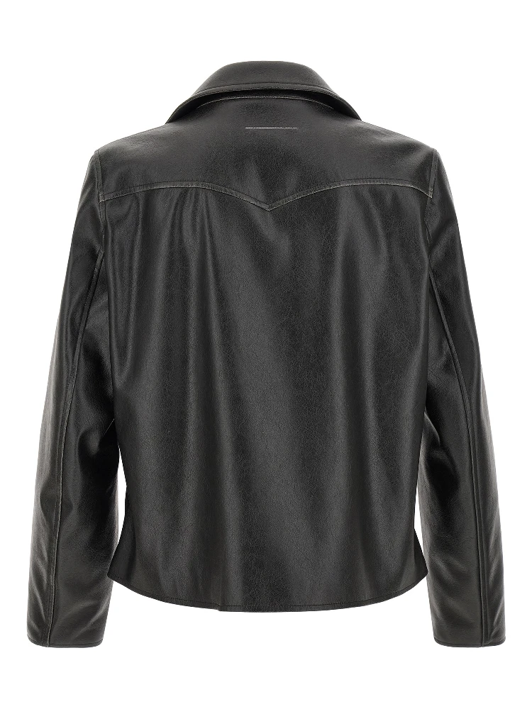 Black Polyester Leather Jacket alternative