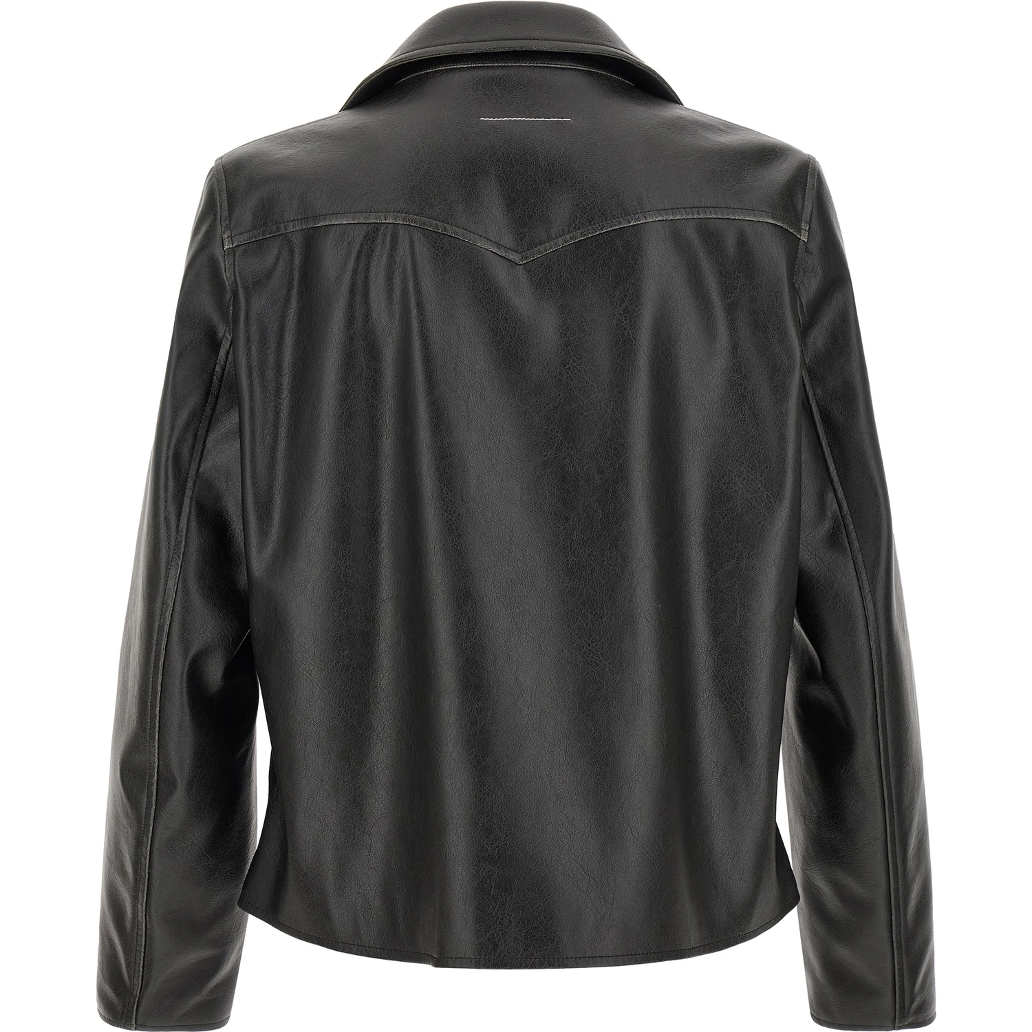 Black Polyester Leather Jacket