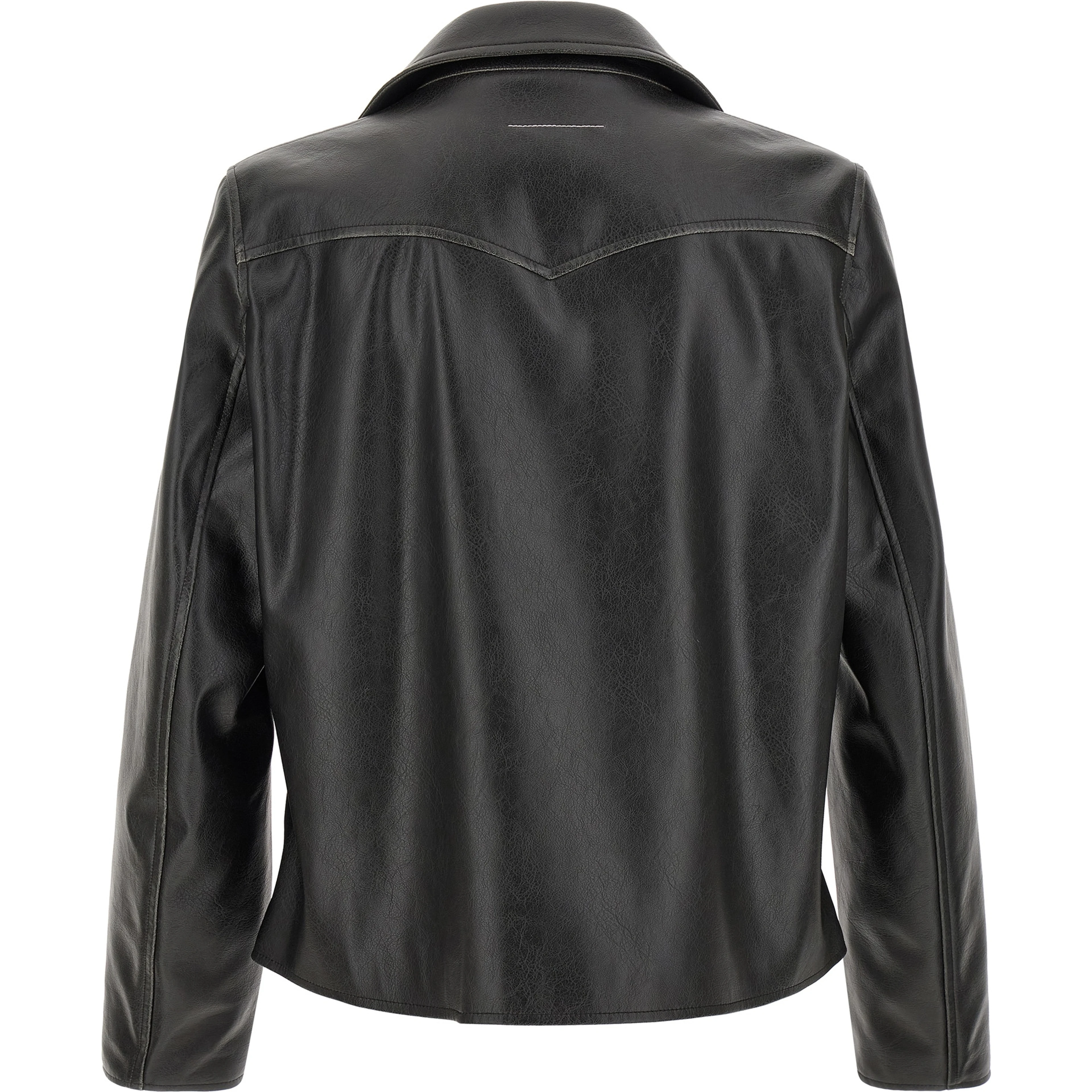 Black Polyester Leather Jacket