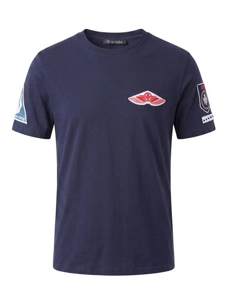 Blue Cotton Men T-shirt