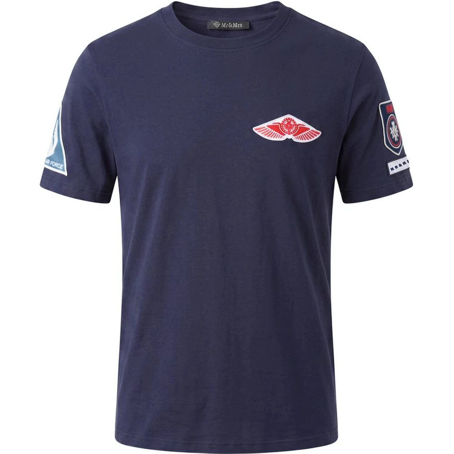 Blue Cotton Men T-shirt