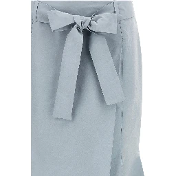 Blue Polyester Mini Skirt