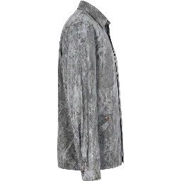 Grey Viscose Men Shirt