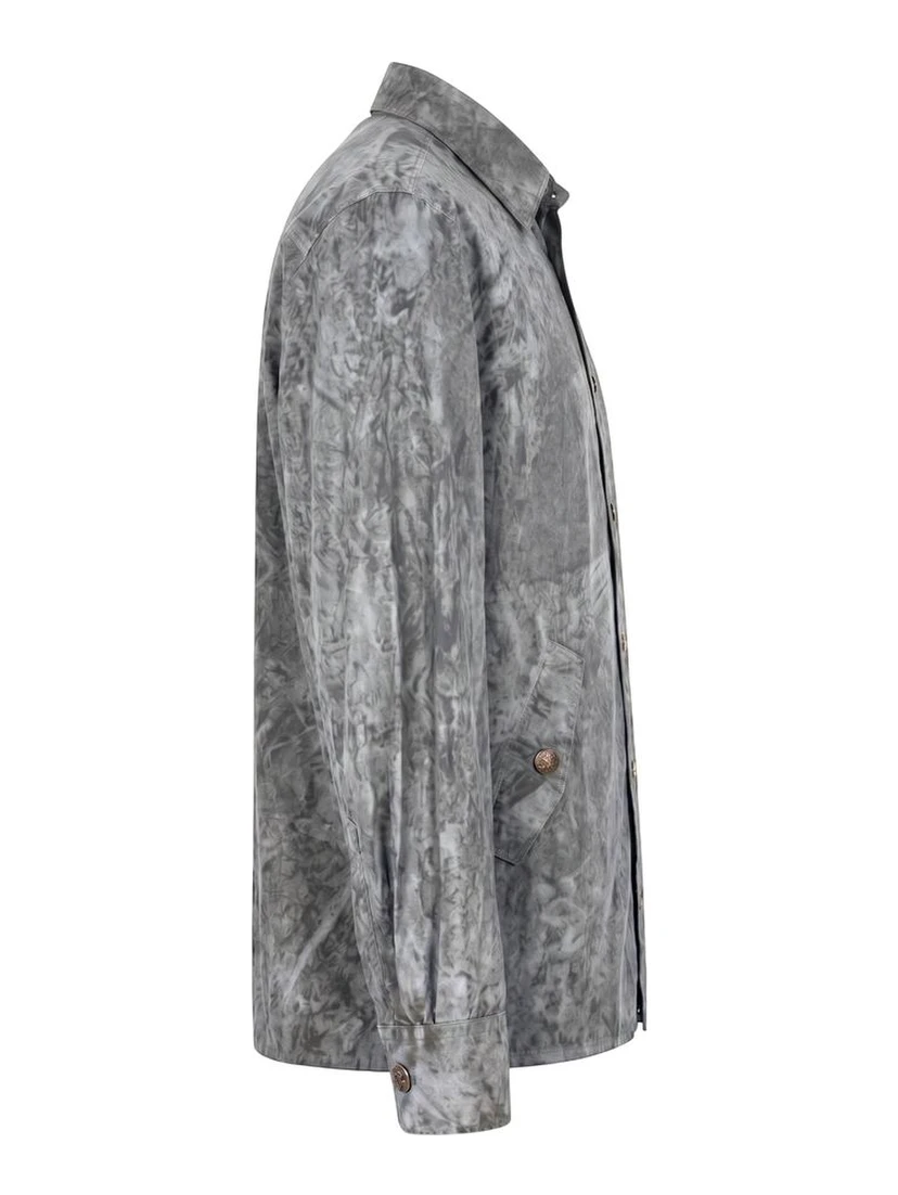 Grey Viscose Men Shirt