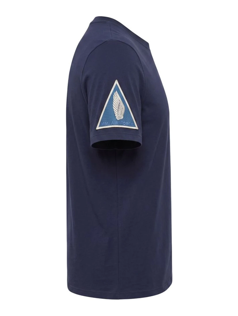 Blue Cotton Men T-shirt