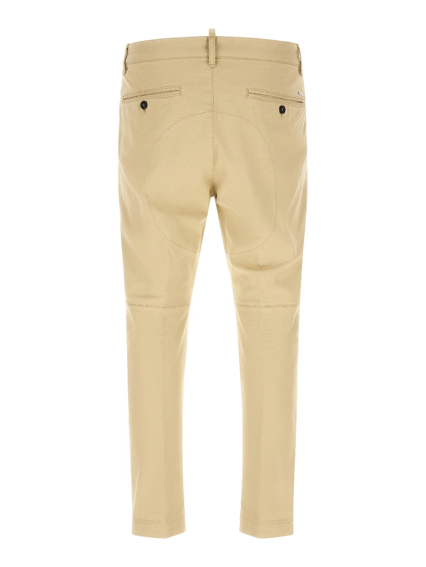 Beige Cotton Cargo Pants