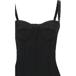 Black Acetate Midi Dress