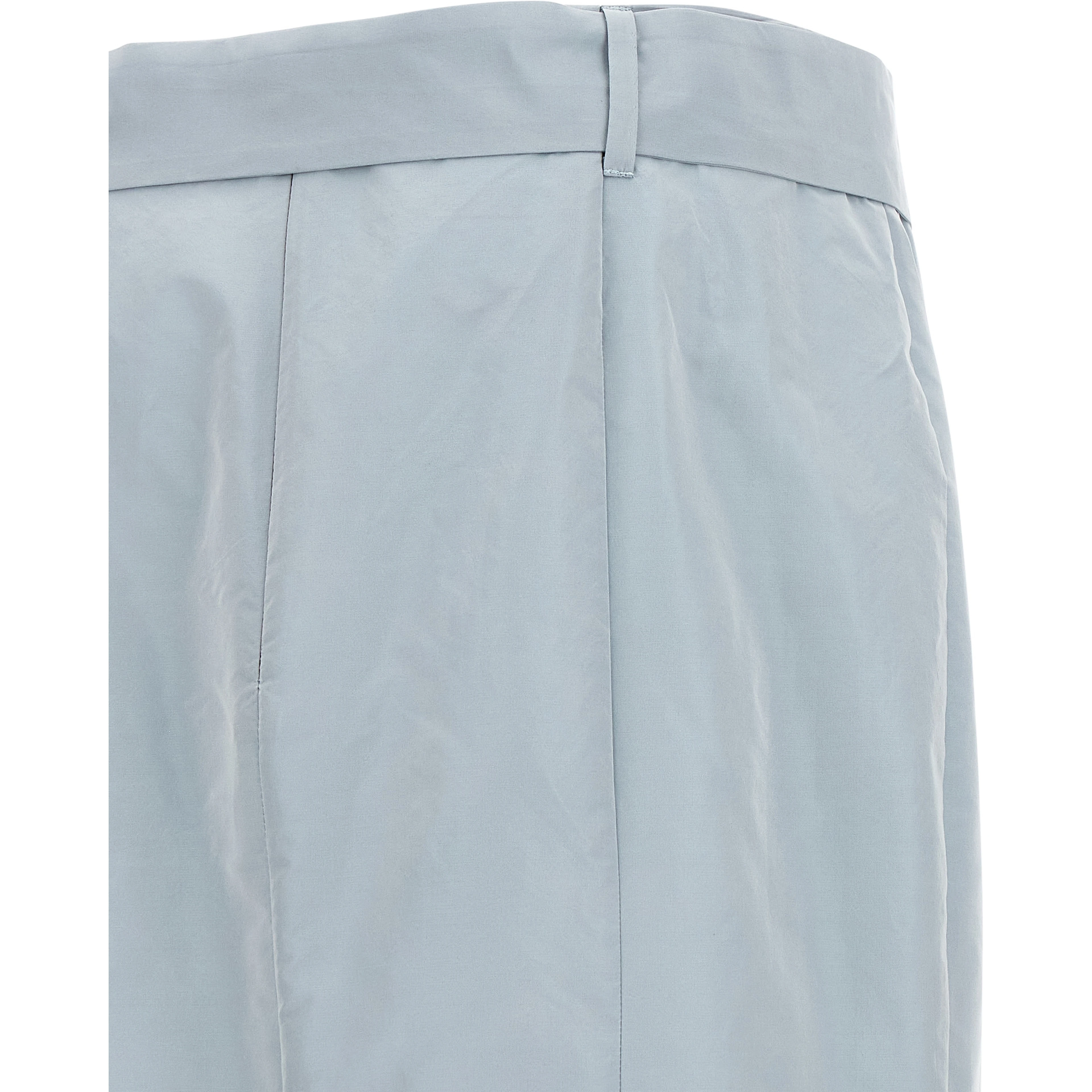 Blue Polyester Mini Skirt