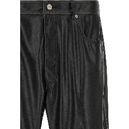 Black Polyester Casual Pants