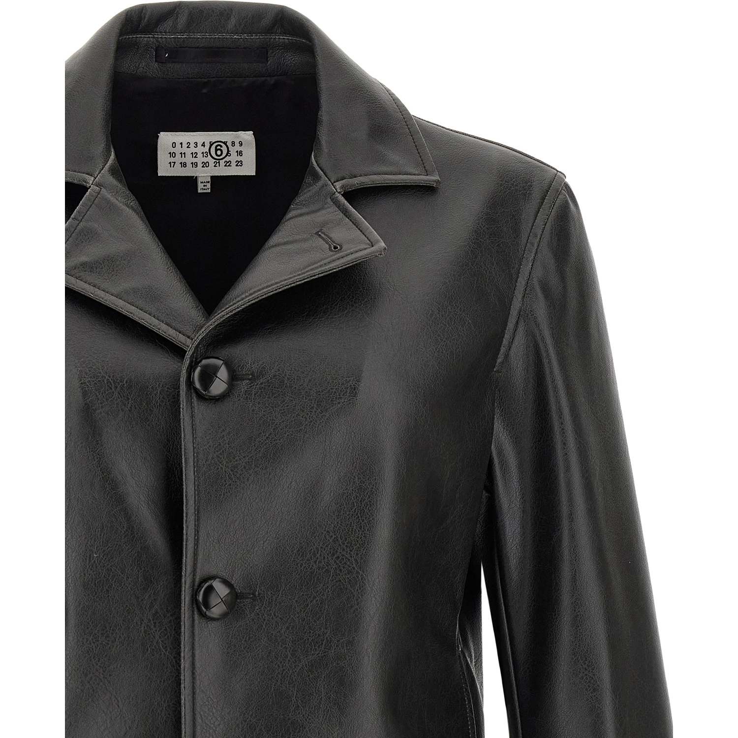 Black Polyester Leather Jacket
