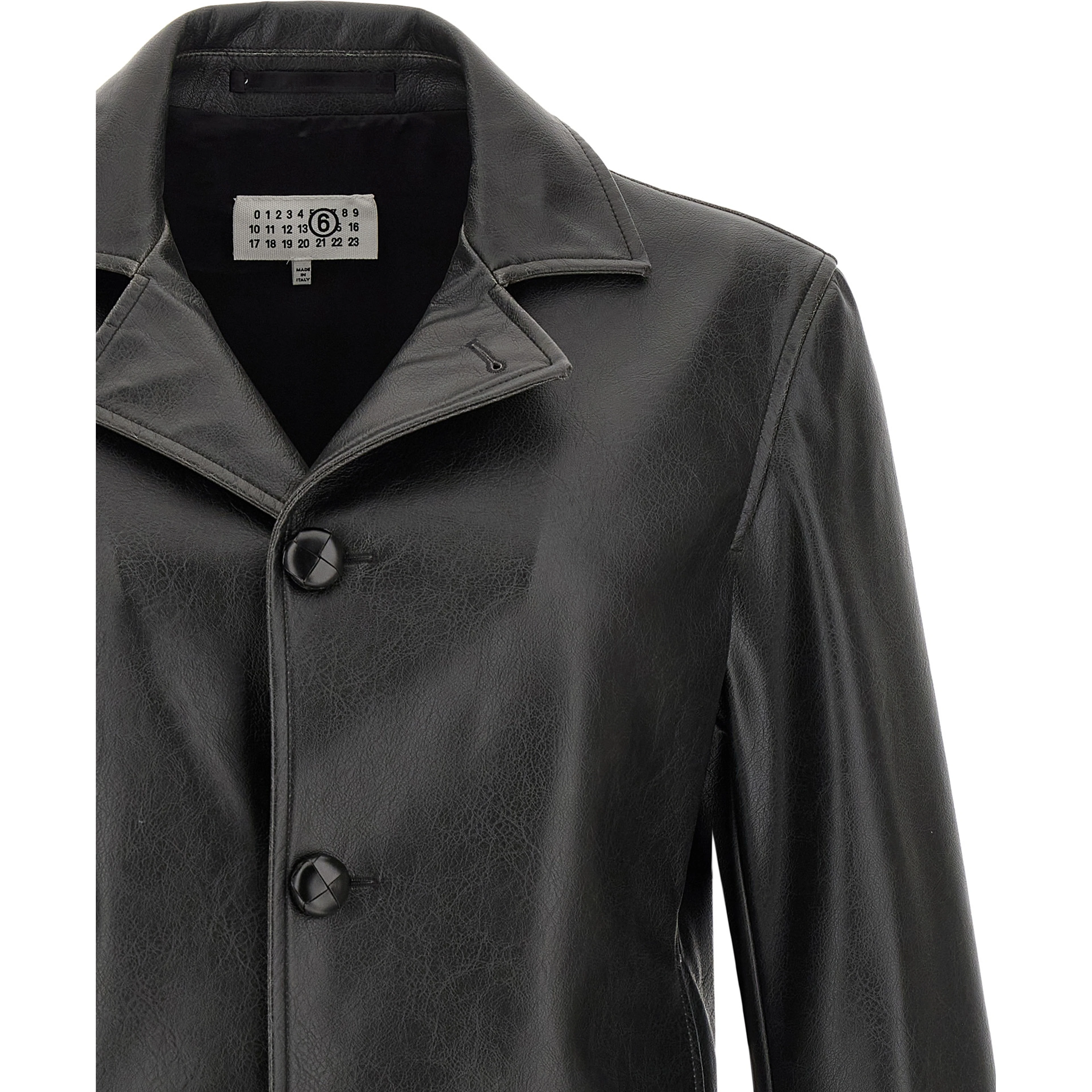 Black Polyester Leather Jacket