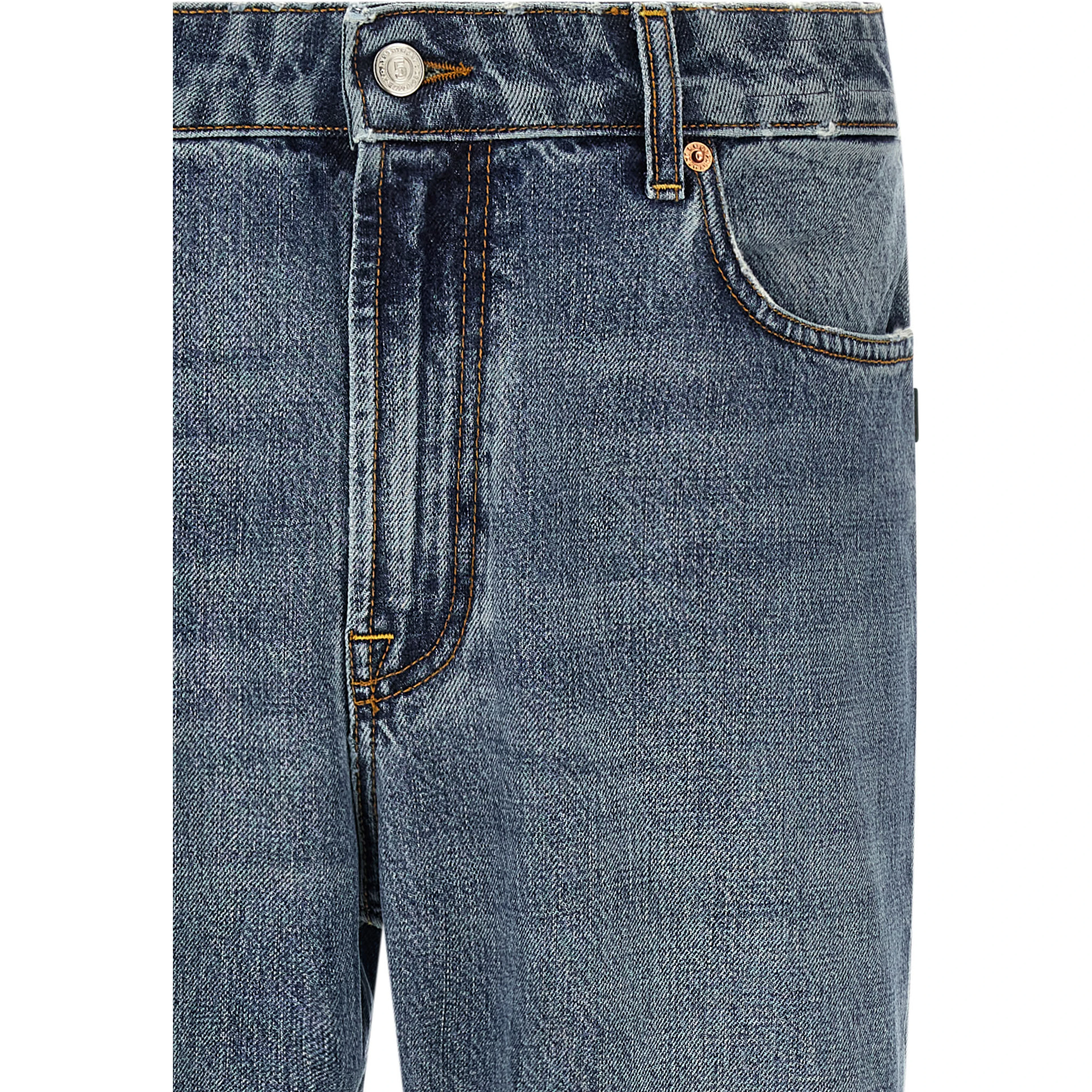 Blue Cotton Relaxed Fit Jeans