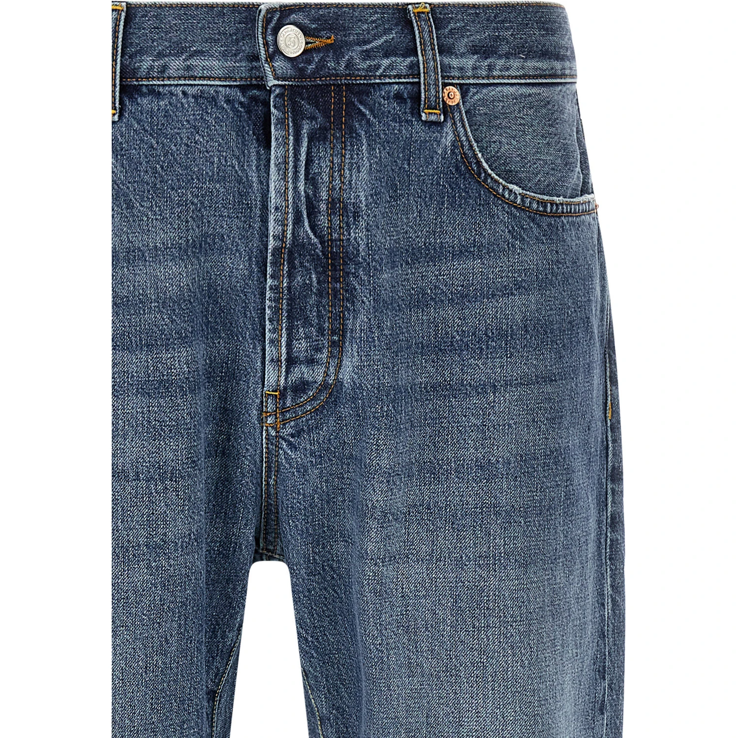 Blue Cotton Relaxed Fit Jeans