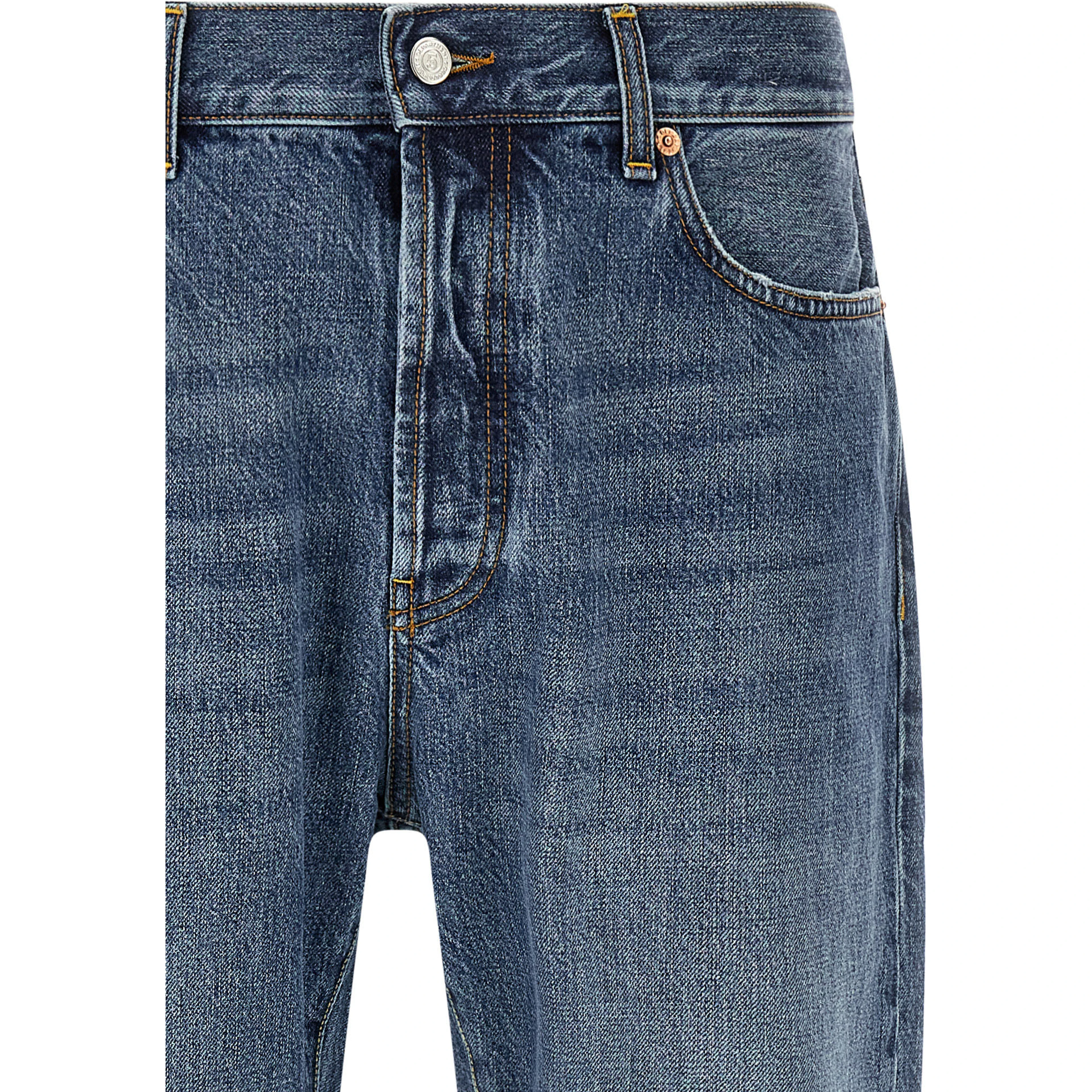 Blue Cotton Relaxed Fit Jeans