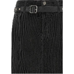 Black Cotton Midi Skirt