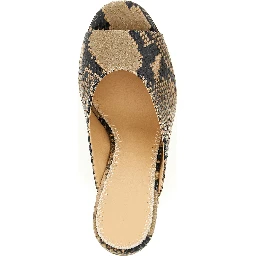 Brown Calfskin Wedge Sandals