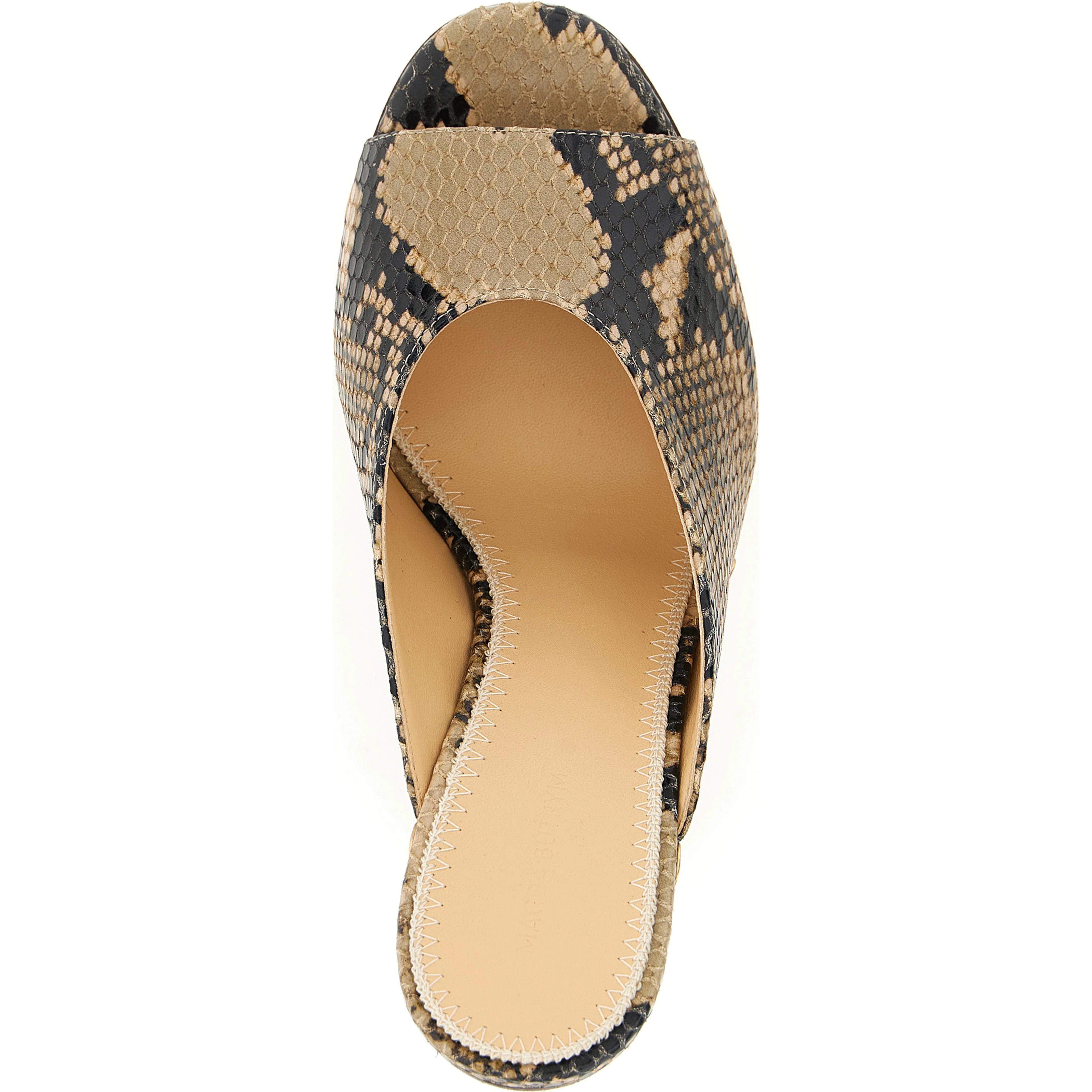 Brown Calfskin Wedge Sandals