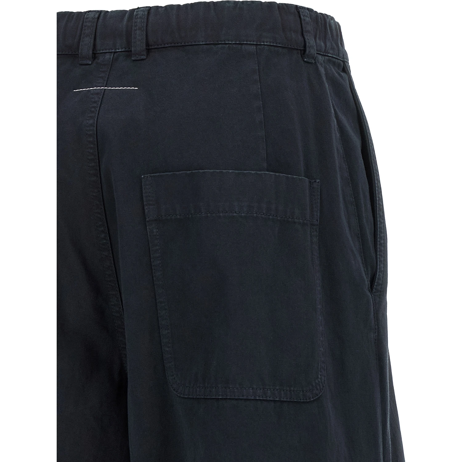 Blue Cotton Casual Pants