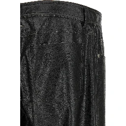 Black Polyester Casual Pants