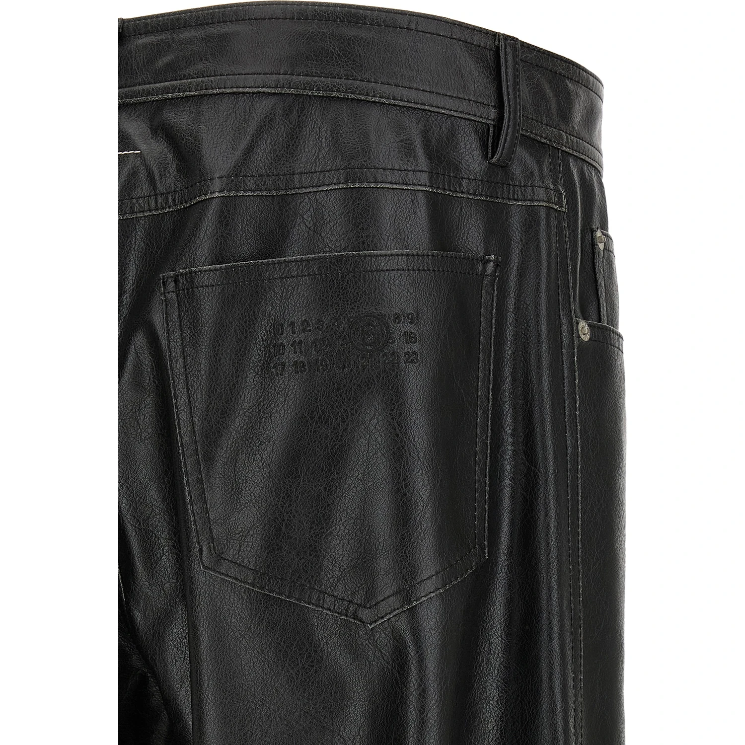 Black Polyester Casual Pants
