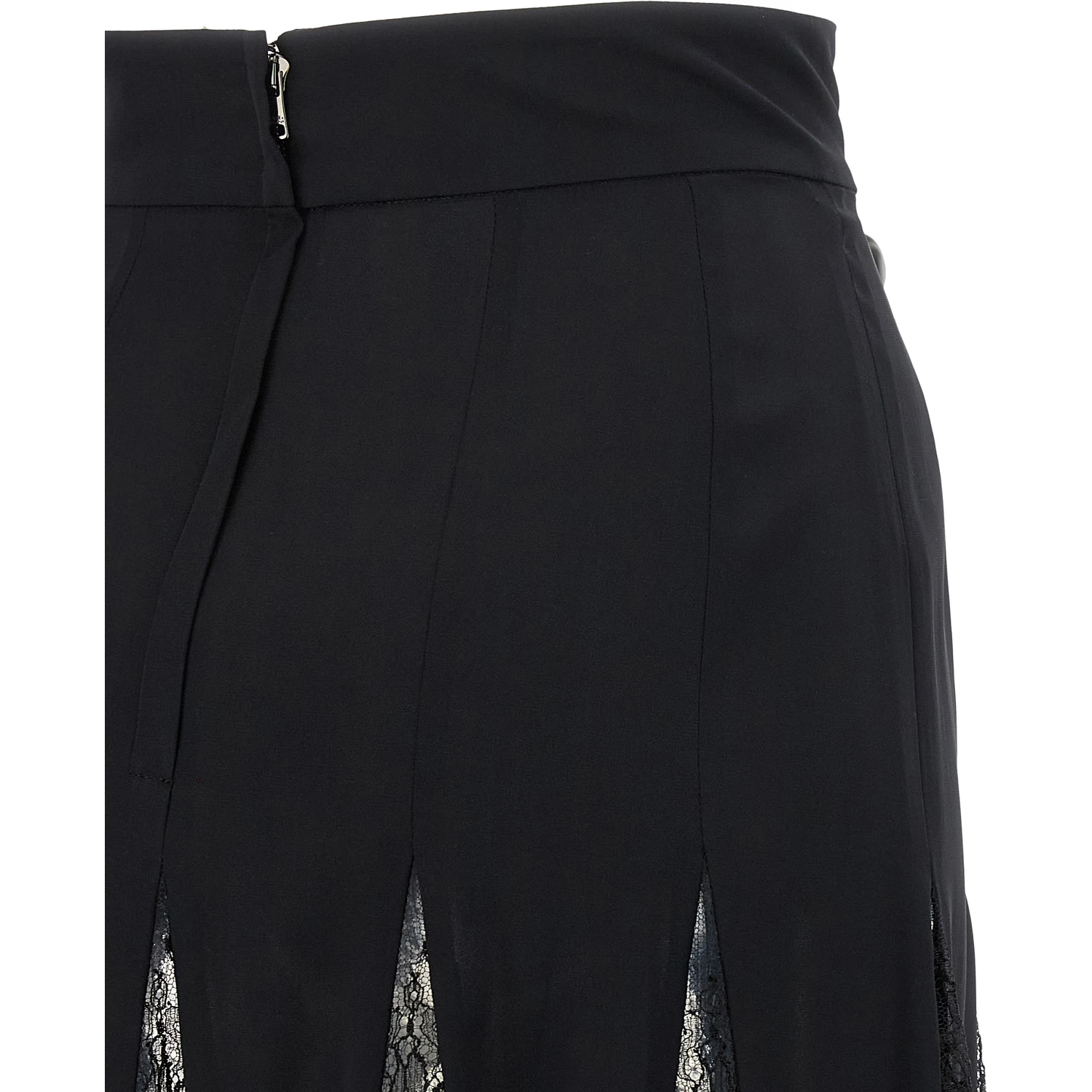 Black Silk Midi Skirt