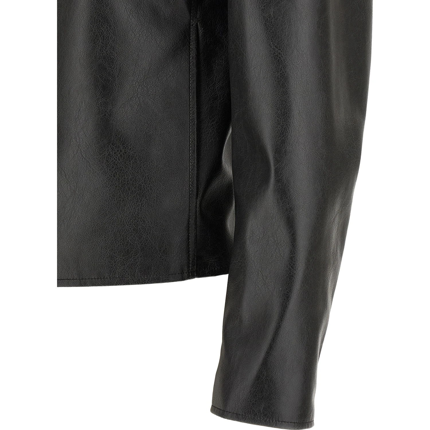Black Polyester Leather Jacket