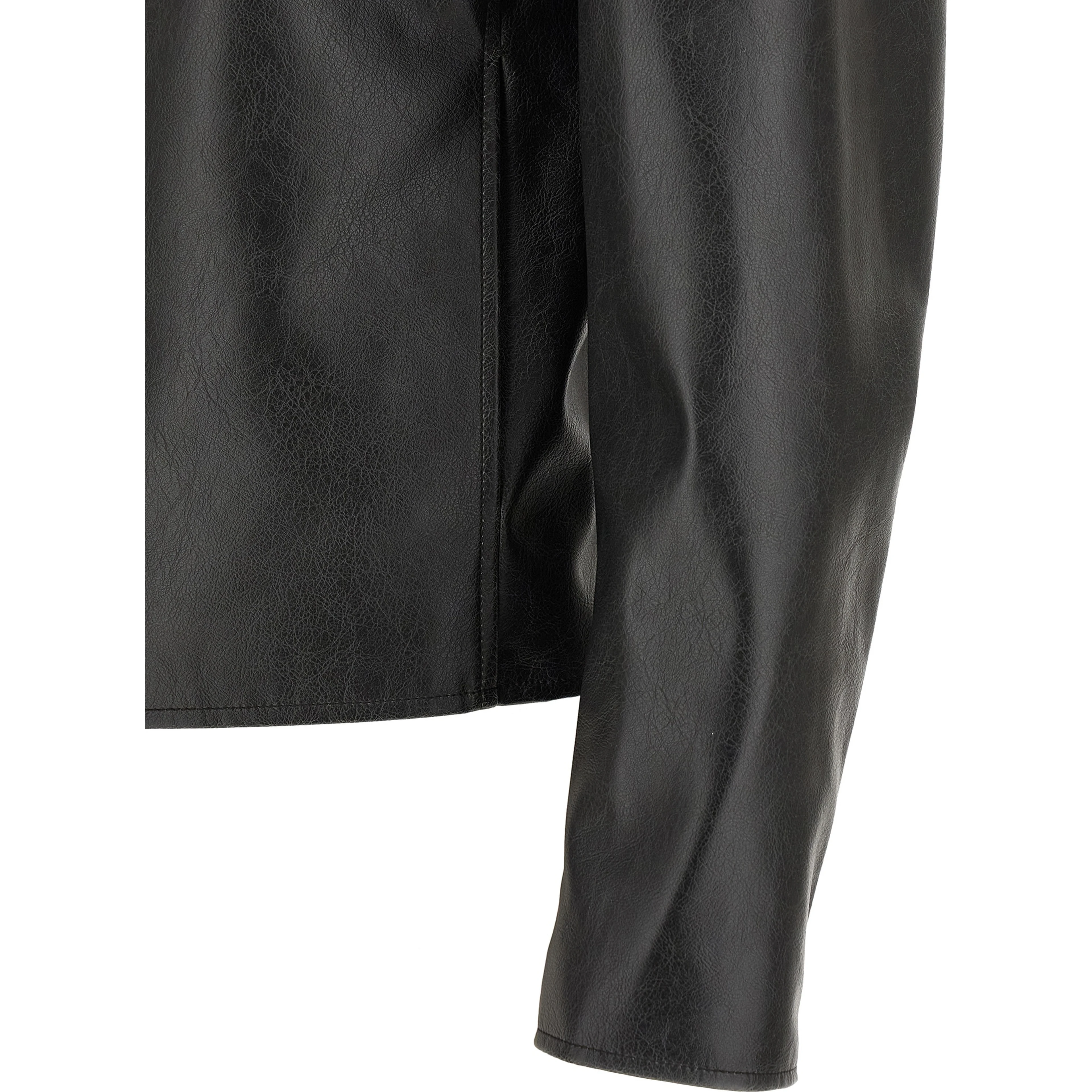 Black Polyester Leather Jacket