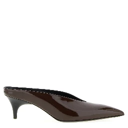 Bordeaux Calfskin Mid Heel Pumps